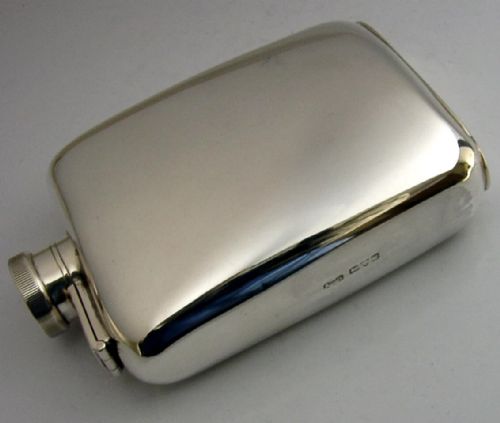 ASPREY STERLING SILVER SPIRIT HIP FLASK 1917 HUNTING SHOOTING ANTIQUE - ADDITIONAL PHOTO 3