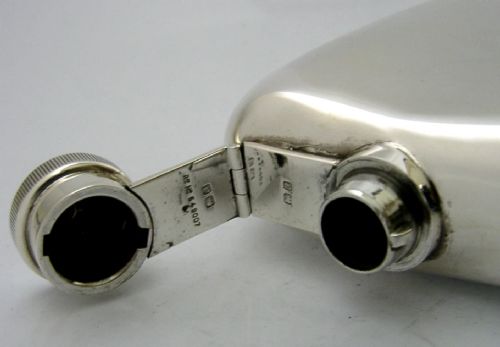 ASPREY STERLING SILVER SPIRIT HIP FLASK 1917 HUNTING SHOOTING ANTIQUE - ADDITIONAL PHOTO 5