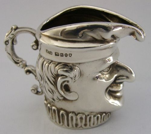 RARE GERMAN HANAU STERLING SILVER MR PUNCH CREAM JUG 1903 ANTIQUE 76G - ADDITIONAL PHOTO 1