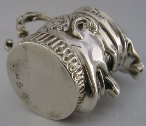 RARE GERMAN HANAU STERLING SILVER MR PUNCH CREAM JUG 1903 ANTIQUE 76G - ADDITIONAL PHOTO 5