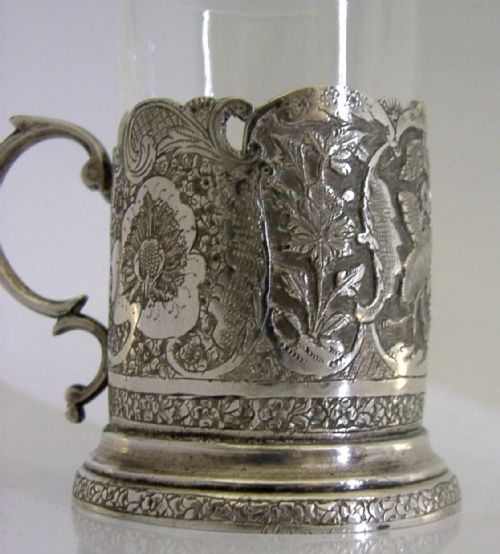 BEAUTIFUL PERSIAN EASTERN 84 SOLID SILVER TEA GLASS C1920 ANTIQUE 147G - ADDITIONAL PHOTO 1