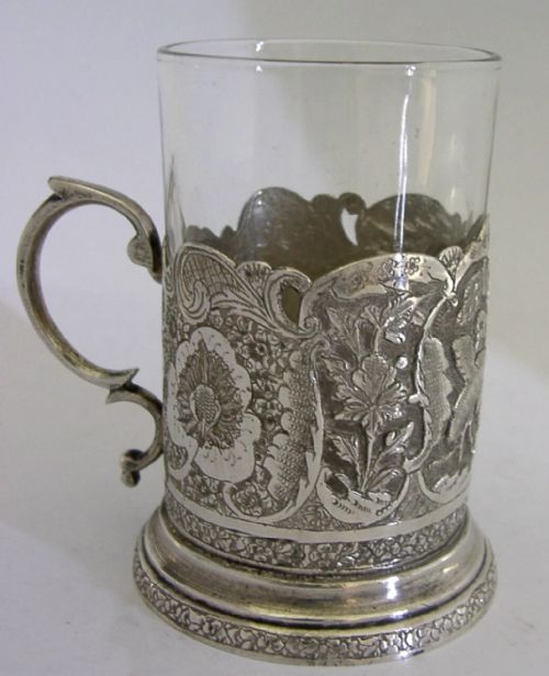 BEAUTIFUL PERSIAN EASTERN 84 SOLID SILVER TEA GLASS C1920 ANTIQUE 147G - ADDITIONAL PHOTO 4