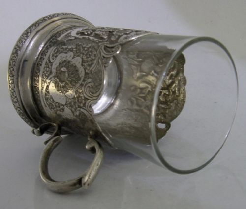 BEAUTIFUL PERSIAN EASTERN 84 SOLID SILVER TEA GLASS C1920 ANTIQUE 147G - ADDITIONAL PHOTO 5