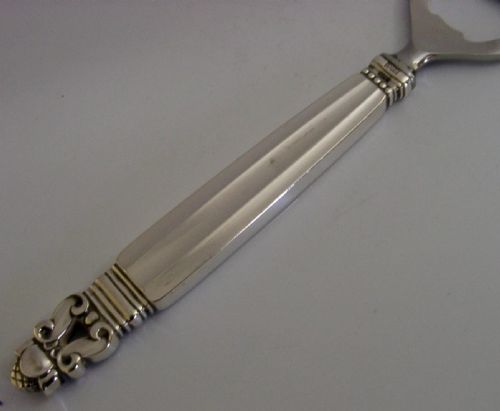 LARGE GEORG JENSEN STERLING SILVER ACORN PATTERN BOTTLE OPENER 1917 BAREWARE - ADDITIONAL PHOTO 4