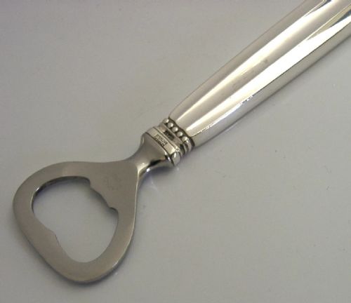 LARGE GEORG JENSEN STERLING SILVER ACORN PATTERN BOTTLE OPENER 1917 BAREWARE - ADDITIONAL PHOTO 7