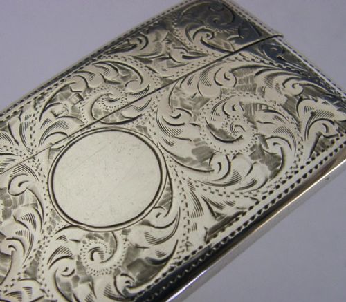 BEAUTIFUL ENGLISH SOLID STERLING SILVER CARD CASE 1915 ANTIQUE - ADDITIONAL PHOTO 1