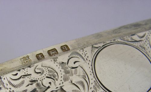BEAUTIFUL ENGLISH SOLID STERLING SILVER CARD CASE 1915 ANTIQUE - ADDITIONAL PHOTO 7