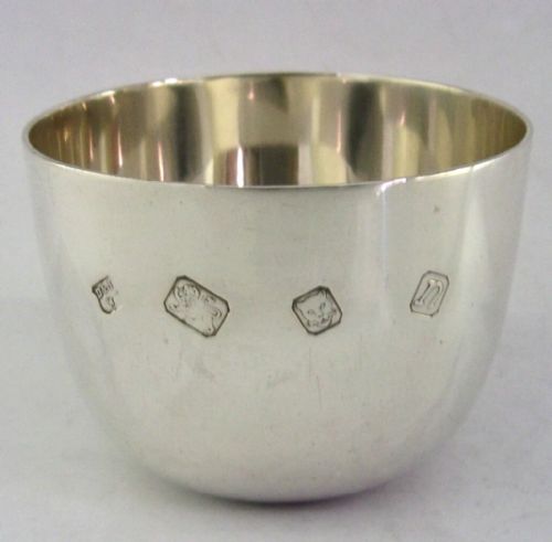georgian style sterling silver tumbler whisky cup 1968 barware 102g - CATEGORY: ANTIQUE SILVER - DATED 1960