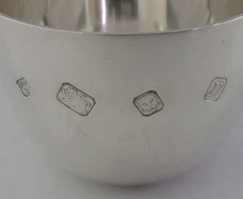GEORGIAN STYLE STERLING SILVER TUMBLER WHISKY CUP 1968 BARWARE 102G - ADDITIONAL PHOTO 5