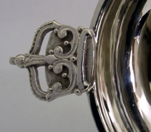 R E STONE STERLING SILVER PLANISHED WHISKY QUAICH CUP BOWL 1953 CORONATION 94G - ADDITIONAL PHOTO 2