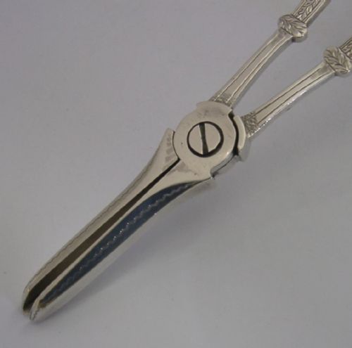 BEAUTIFUL ENGLISH VICTORIAN SOLID STERLING SILVER GRAPE SHEARS 1891 ANTIQUE 78G - ADDITIONAL PHOTO 3