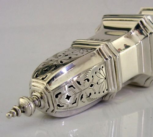 BEAUTIFUL SOLID STERLING SILVER SUGAR CASTER SHAKER 1933 ENGLISH ANTIQUE - ADDITIONAL PHOTO 1