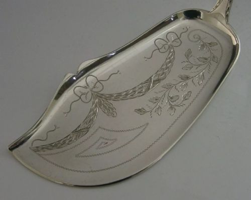 RARE DANISH SOLID SILVER FISH SERVER SLICE 1911 ANTIQUE 100G ANTIQUE - ADDITIONAL PHOTO 1