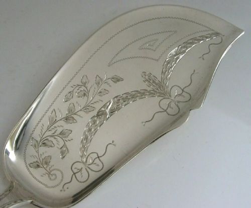 RARE DANISH SOLID SILVER FISH SERVER SLICE 1911 ANTIQUE 100G ANTIQUE - ADDITIONAL PHOTO 3