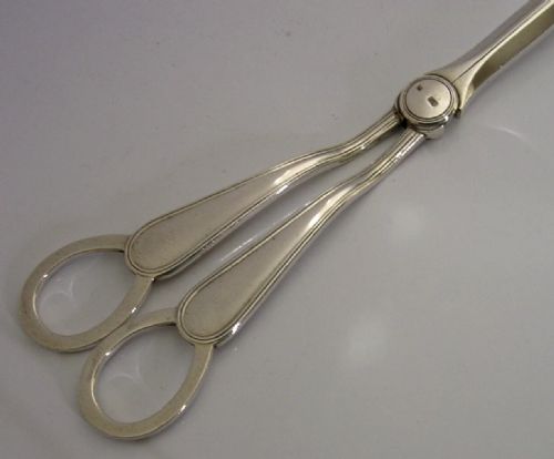 HEAVY 106G ENGLISH SOLID STERLING SILVER GRAPE SHEARS 1905 EDWARDIAN - ADDITIONAL PHOTO 1