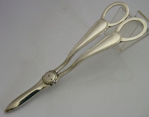 HEAVY 106G ENGLISH SOLID STERLING SILVER GRAPE SHEARS 1905 EDWARDIAN - ADDITIONAL PHOTO 2