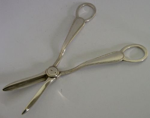 HEAVY 106G ENGLISH SOLID STERLING SILVER GRAPE SHEARS 1905 EDWARDIAN - ADDITIONAL PHOTO 6