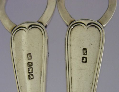 HEAVY 106G ENGLISH SOLID STERLING SILVER GRAPE SHEARS 1905 EDWARDIAN - ADDITIONAL PHOTO 7