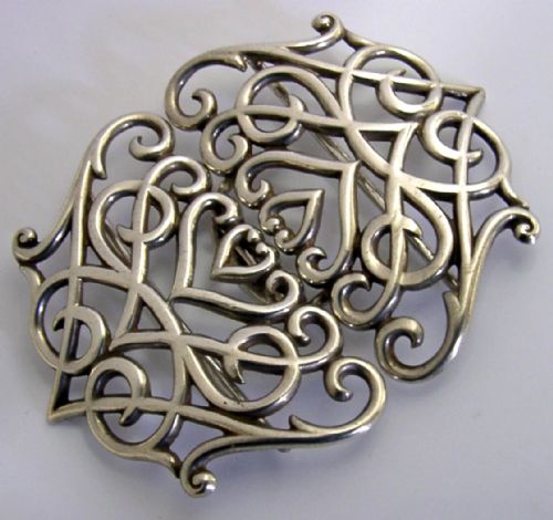 beautiful art nouveau love heart sterling silver nurses belt buckle 1900 antique - CATEGORY: ANTIQUE SILVER - DATED VICTORIAN