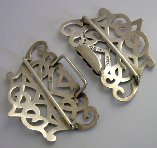 BEAUTIFUL ART NOUVEAU LOVE HEART STERLING SILVER NURSES BELT BUCKLE 1900 ANTIQUE - ADDITIONAL PHOTO 7