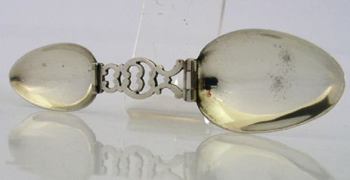 AMERICAN STERLING SILVER FOLDING MEDICINE SPOON MEDICAL DOCTORS ANTIQUE C1900 - ADDITIONAL PHOTO 4