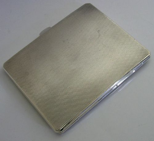 MINT ENGLISH STERLING SILVER GREEN ENAMEL CIGARETTE CASE 1947 ANTIQUE ART DECO - ADDITIONAL PHOTO 4