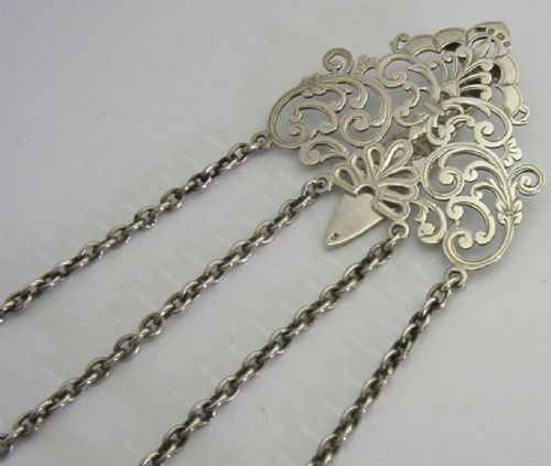ENGLISH EDWARDIAN STERLING SILVER CHATELAINE 1903 ANTIQUE - ADDITIONAL PHOTO 2