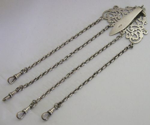 ENGLISH EDWARDIAN STERLING SILVER CHATELAINE 1903 ANTIQUE - ADDITIONAL PHOTO 4
