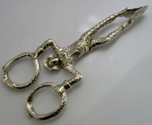 RARE STERLING SILVER HARLEQUIN JESTER SUGAR TONGS NIPS LONDON 1908 ANTIQUE - ADDITIONAL PHOTO 3