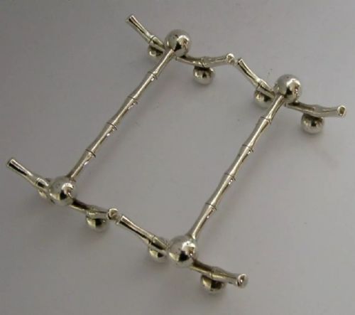 RARE CHINESE STYLE SOLID STERLING SILVER CUTLERY RESTS 1899 ANTIQUE 92G - ADDITIONAL PHOTO 1