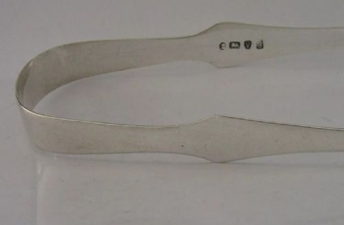 RARE GEORGE MURRAY NEWCASTLE STERLING SILVER SUGAR TONGS C1810 GEORGIAN - ADDITIONAL PHOTO 2