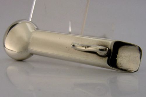 RARE STERLING SILVER LAPEL VASE FLOWER HOLDER WEDDING 1937 ART DECO ANTIQUE - ADDITIONAL PHOTO 5