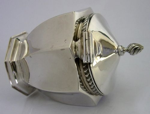 BEAUTIFUL 1902 EDWARDIAN SOLID STERLING SILVER TEA CADDY BOX ANTIQUE - ADDITIONAL PHOTO 4