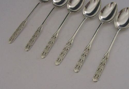 SET OF SIX LIBERTY CO STERLING SILVER ART CRAFTS SPOONS 1924 ANTIQUE 72G - ADDITIONAL PHOTO 3