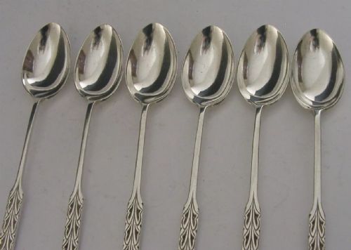 SET OF SIX LIBERTY CO STERLING SILVER ART CRAFTS SPOONS 1924 ANTIQUE 72G - ADDITIONAL PHOTO 5