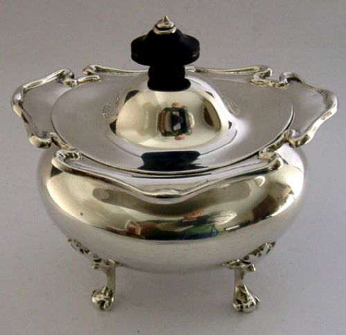 ART NOUVEAU EDWARDIAN STERLING SILVER TEA CADDY BOX 1906 HEAVY 266G ANTIQUE - ADDITIONAL PHOTO 9
