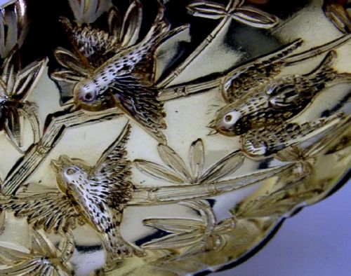 BEAUTIFUL ANTIQUE BIRDS STERLING SILVER GILT BERRY SERVING SPOON 1826 GEORGIAN - ADDITIONAL PHOTO 3