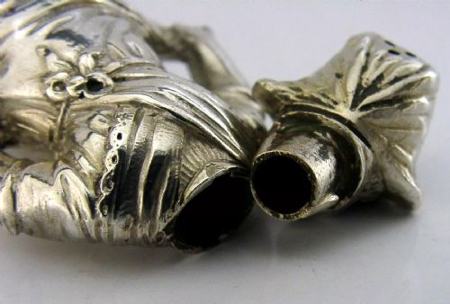 800 SOLID SILVER GERMAN DUTCH GIRL PEPPER POT C1900 325 INCH HEAVY 60G - ADDITIONAL PHOTO 7