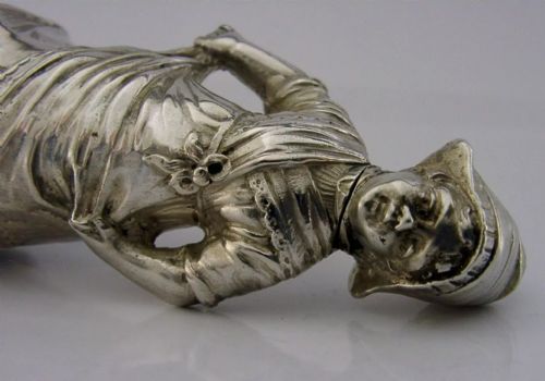 800 SOLID SILVER GERMAN DUTCH GIRL PEPPER POT C1900 325 INCH HEAVY 60G - ADDITIONAL PHOTO 8