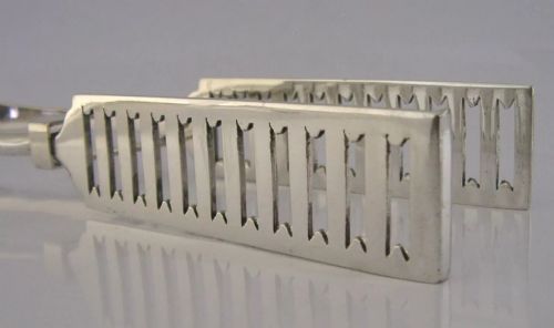 ALBANY PAT STERLING SILVER ASPARAGUS SANDWICH SERVING TONGS 1899 ANTIQUE 136G - ADDITIONAL PHOTO 1