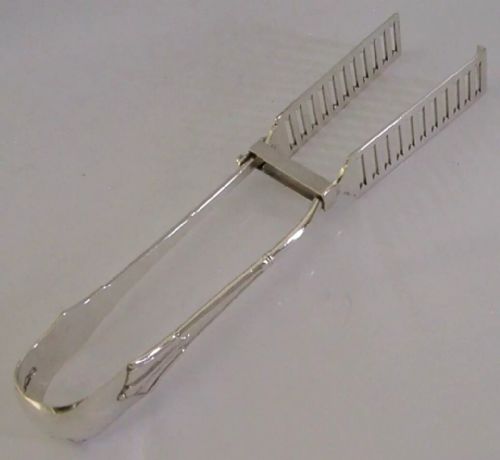 ALBANY PAT STERLING SILVER ASPARAGUS SANDWICH SERVING TONGS 1899 ANTIQUE 136G - ADDITIONAL PHOTO 4