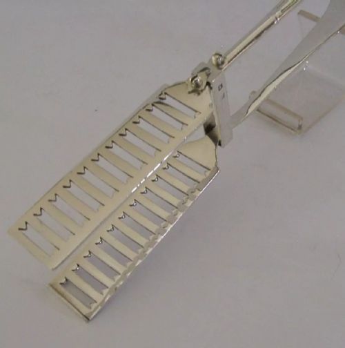ALBANY PAT STERLING SILVER ASPARAGUS SANDWICH SERVING TONGS 1899 ANTIQUE 136G - ADDITIONAL PHOTO 5
