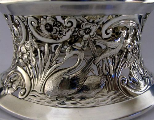 RARE 352G ENGLISH STERLING SILVER GRIFFIN CRESTED DISH RING 1908 ANTIQUE - ADDITIONAL PHOTO 2