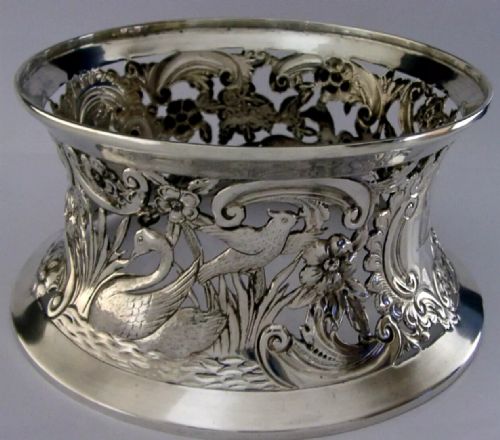 RARE 352G ENGLISH STERLING SILVER GRIFFIN CRESTED DISH RING 1908 ANTIQUE - ADDITIONAL PHOTO 4