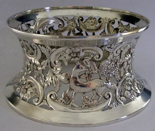 RARE 352G ENGLISH STERLING SILVER GRIFFIN CRESTED DISH RING 1908 ANTIQUE - ADDITIONAL PHOTO 6
