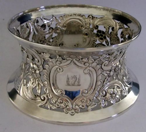 RARE 352G ENGLISH STERLING SILVER GRIFFIN CRESTED DISH RING 1908 ANTIQUE - ADDITIONAL PHOTO 8