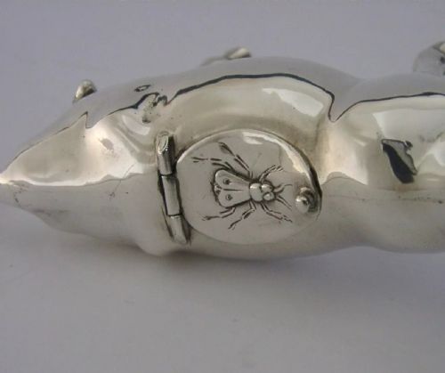 RARE ENGLISH IMPORT SOLID STERLING SILVER COW CREAMER CREAM JUG 1959 - ADDITIONAL PHOTO 3