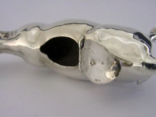 RARE ENGLISH IMPORT SOLID STERLING SILVER COW CREAMER CREAM JUG 1959 - ADDITIONAL PHOTO 7