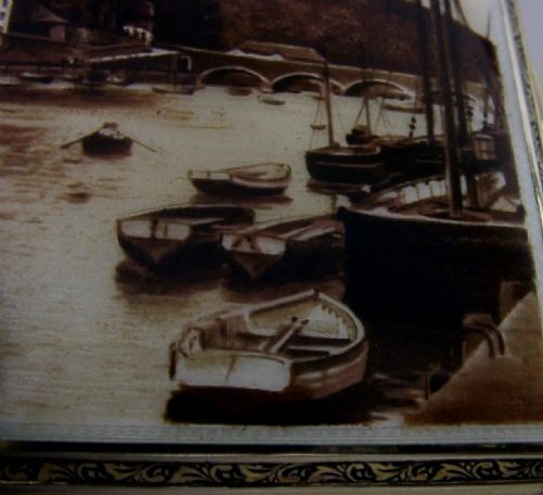 RARE STERLING SILVER ENAMEL LOOE CORNWALL CIGARETTE CASE 1929 ANTIQUE SUPERB - ADDITIONAL PHOTO 3