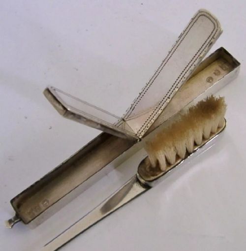 RARE GEORGIAN STERLING SILVER TOOTH BRUSH PASTE BOX 1798 DENTISTRY ANTIQUE - ADDITIONAL PHOTO 2